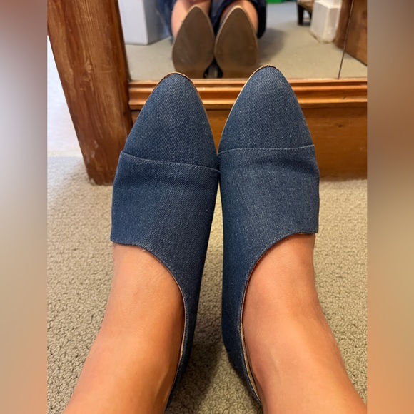 Asymmetrical Flats Denim Cut Out Shoes Free People Royale Stargazer Anthro Boho - Picture 4 of 9